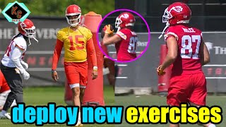 Travis Kelce and Patrick Mahomes practice new drill ahead of Chiefs vs Saints game [upl. by Porte297]