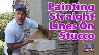 Stucco Painting Tips Painting Straight lines on Stucco [upl. by Aicekal]