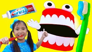 Brush Your Teeth Song  Wendy Pretend Play Learning How to Brush Teeth Nursery Rhymes amp Kid Song [upl. by Nauhs]