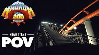 Magnum XL 200 At Night Front Row OnRide POV 60fps HD Cedar Point [upl. by Anire]