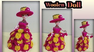 How to make yarn  Woolen doll at homeEasy doll making Tutorial Diy room decorHandmade doll 🧚 [upl. by Riada]