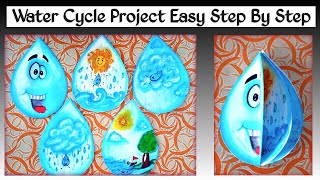 Water Cycle Drawing  Water Cycle Craft  Science project  Water Cycle Project Idea  Water Cycle [upl. by Susi]