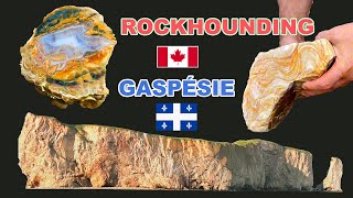 Rockhounding in Gaspesie  Geodes Jasper Agates and more [upl. by Tris]