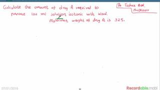 Preparing isotonic solution with nonionizable substances [upl. by Airun]