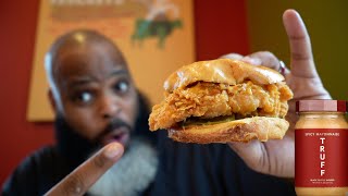 Popeyes Spicy Truff Chicken Sandwich Tastes Like [upl. by Ellerud589]