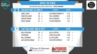 Golden Point CC 2nd XI v East Ballarat 2nd XI Div 2 [upl. by Aaberg]