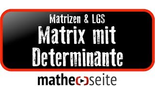 Determinante was ist das überhaupt und wie kann man Determinanten berechnen  M04 [upl. by Washko]