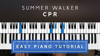 Summer Walker  CPR EASY PIANO TUTORIAL [upl. by Marco]