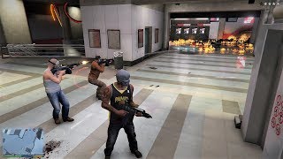 GTA 5  Franklin Michael and Trevor Five Star Escape From The BURTON STATION  63 [upl. by Ebbarta]