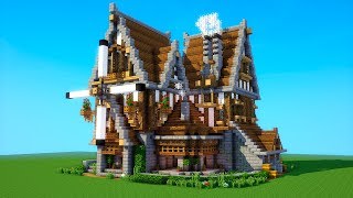 Minecraft Tutorial How to build a BIG survival house  Medieval Mansion  2018 [upl. by Zahc]