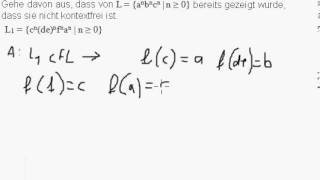 Beweisen mit Abgeschlossenheitseigenschaften kontextfreier Sprachen Homomorphismus [upl. by Kcirednek]