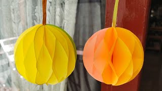 DIY Decoration Ball Paper  Lampion  Origami Lampu Lampion shorts [upl. by Acemat]