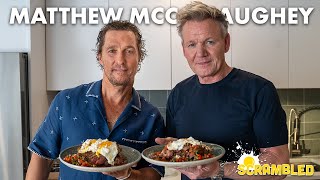 Gordon Ramsay Teaches Matthew McConaughey How to Make the Ultimate Steak amp Eggs [upl. by Obla513]