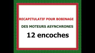 Comment faire un schéma de bobinage RÉCAPITULATIF POUR BOBINAGE  12 encoches [upl. by Daraj]