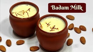 Badam Milk Recipe  Almond Milk  Badam Milkshake  KabitasKitchen [upl. by Eadahc167]