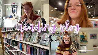 READING VLOG reading fourth wing autumn tbr and cosy activities 🎃📖✨ [upl. by Ahseiyt]