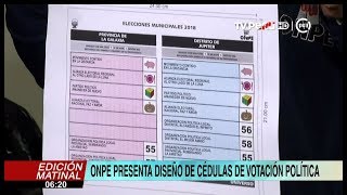 ONPE presenta diseño de cédulas de votación para elecciones municipales y regionales [upl. by Midian]