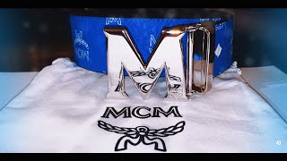 MCM BELT UNBOXING AND REVIEW NEW Surf the Web Blue [upl. by Aikcir671]