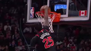 Chris Boucher takes flight vs Chicago Bulls ✈️ [upl. by Narual]