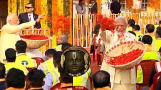 PM Modi Showers Rose Petals On Construction Workers Of Ayodhya Ram Mandir  rammandir  Wall Post [upl. by Thalia]