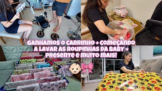 VLOGÃO 💖 LAVANDO AS ROUPINHAS DA BABY  GANHAMOS CARRINHO E BEBÊ CONFORTO  INSTALAÇÃO DAS CORTINAS [upl. by Nirad298]