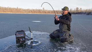 FIRST ICE Fishing for Perch and Walleyes with GARMIN LIVESCOPE [upl. by Whiney570]