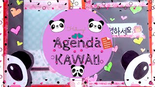 DIY Agenda 🐼 KAWAII 🐼 Paso a paso Facil de hacer [upl. by Carley]