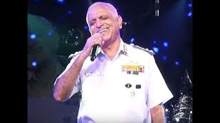 Commander in Chief Vice Admiral Girish Luthra singing Ghar Se Nikalte Hi [upl. by Beekman]