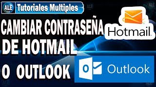 Cómo Cambiar la Contraseña de Outlook HOTMAIL [upl. by Arias]