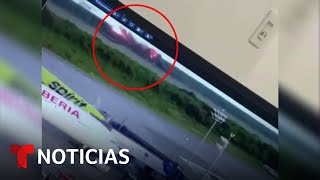 Nuevo video del avión de Flow La Movie cuando se estrella  Noticias Telemundo [upl. by Bastian]