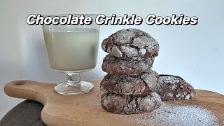 CHOCOLATE CRINKLE COOKIES  Christmas Baking [upl. by Deeraf]