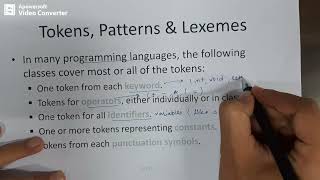 Lec6 Tokens Patterns amp Lexemes [upl. by Arabela296]