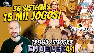 Review Imagem Galisteo EmuELEC 41 128gb para TV Box Amlogic S905X3 S905X2 e S922 com gameplay [upl. by Elisee]