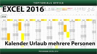 Kalender  Urlaub für mehrere Personen markieren  Download Excel [upl. by Ardnatal]