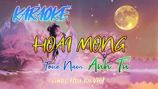 Hằng Mai KARAOKE🎤 HOÀI MONG  Tone Nam  Anh Tú BeatNhạc Hoa lời Việt [upl. by Maje]