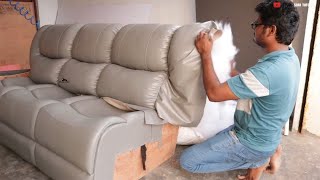 Latest Leather Sofa Making Video 2023How to Make High Quality Leather Sofa Easy StepbyStep Guide [upl. by Torey]