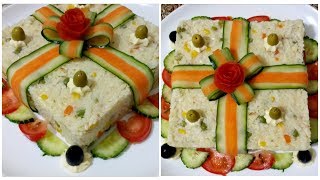 سلطة الأرز بديكور بسيط وأنيق Salade de riz 🎁 Cadeau [upl. by Anitak975]