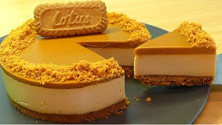 NoBake Lotus Biscoff Cheesecake No gelatin No egg No oven No mixer [upl. by Adkins801]