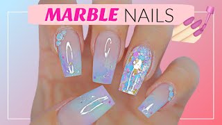 GORGEOUS Marble and OMBRE Acrylic Nails  Saviland Acrylic Kit Review [upl. by Ninerb499]