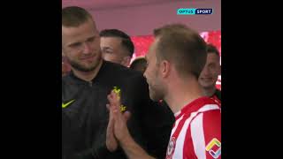 Eriksen reunites with former Spurs teammates in tunnel [upl. by Yanarp]