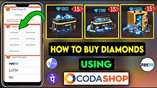 HOW TO TOP UP DIAMONDS IN FREE FIRE USING CODASHOP  CODASHOP SE DIAMONDS KAISE LE 2021 PAYTM [upl. by Oletha131]