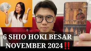 6 SHIO HOKI BERLIMPAH NOVEMBER 2024 ‼️BERUNTUNG DALAM SEGALA HAL [upl. by Hamid610]