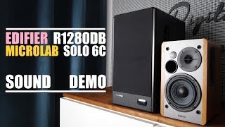 Microlab Solo 6C vs Edifier R1280DB  Sound Demo w Bass Test [upl. by Baer]