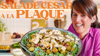 SALADE CÉSAR AU POULET GRILLÉ À LA PLAQUE [upl. by Luckin858]