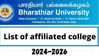 Bharathiar University affiliated colleges 1402024 2025 video [upl. by Tattan]