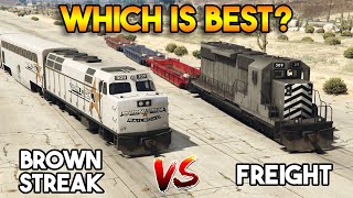 GTA 5  BROWN STREAK VS FREIGHT TRAIN CAN YOUS TOP THE TRAIN [upl. by Parent739]