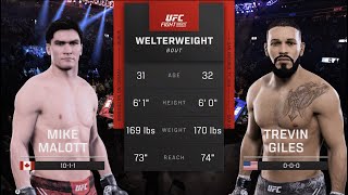 UFC Edmonton Malott vs Giles UFC 5 Simulation [upl. by Link]