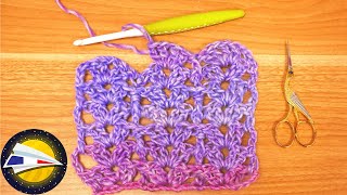 Crochet  Instructions pour crocheter une variante du point V double  Apprendre le crochet [upl. by Judsen]