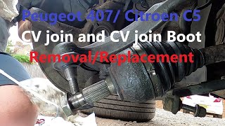 Peugeot 407  Citroen C5 CV joint and cv joint boot removalreplacement Detailed Version [upl. by Eirac]