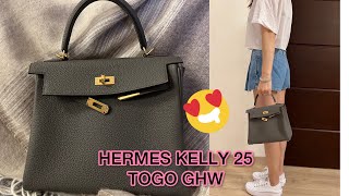 MY NEW FAVOURITE ❤️BAG  HERMES KELLY 25 What fits inside  UNBOXING amp REVEAL❤️❤️ [upl. by Saref]